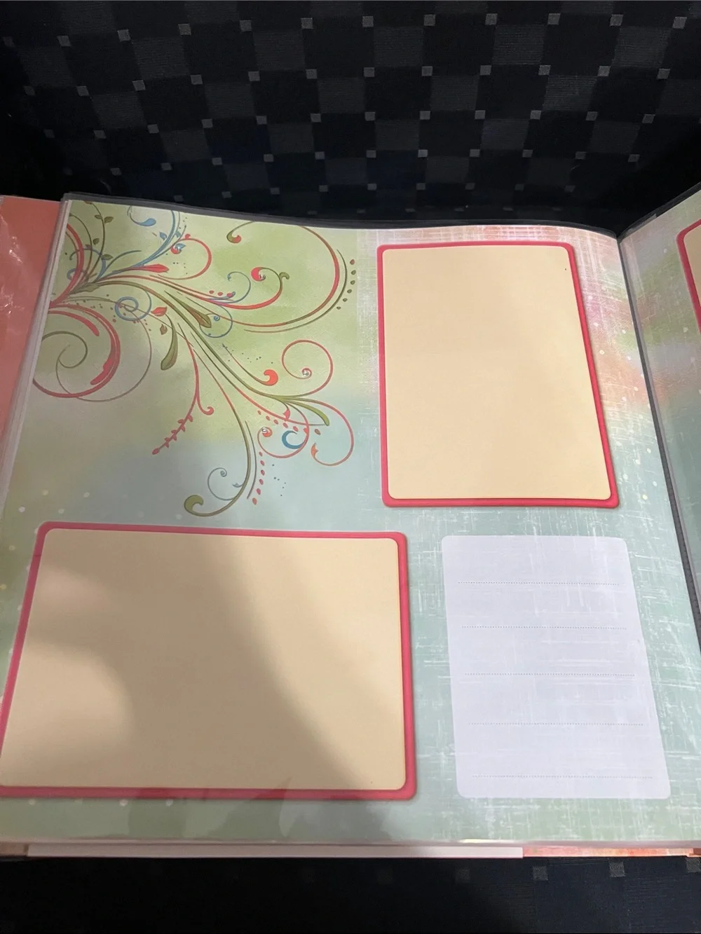 Scrapbook Decorative 12x12 Album Pages - Coral & Teal
